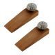 2 Pieces White Crackle Wheel Ceramic Wooden Door Stopper